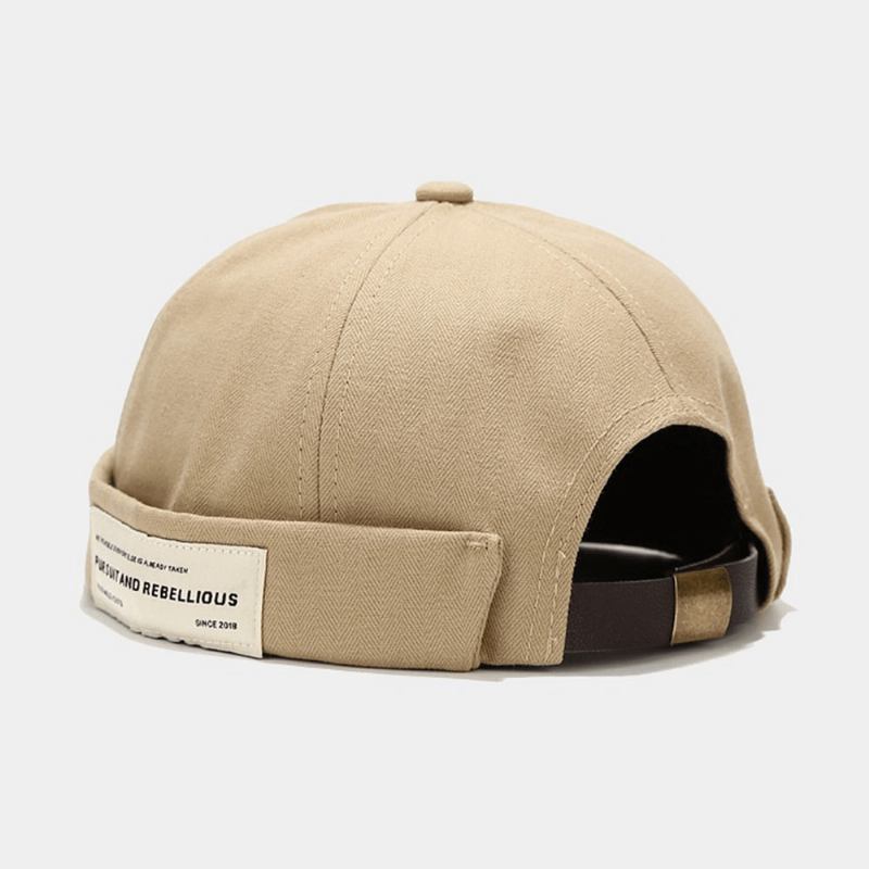 Unisex Bomullslapp Bokstavsmönster Justerbar Casual Solskydd Utan Brätte Beanie Hyresvärd Keps Skalkeps