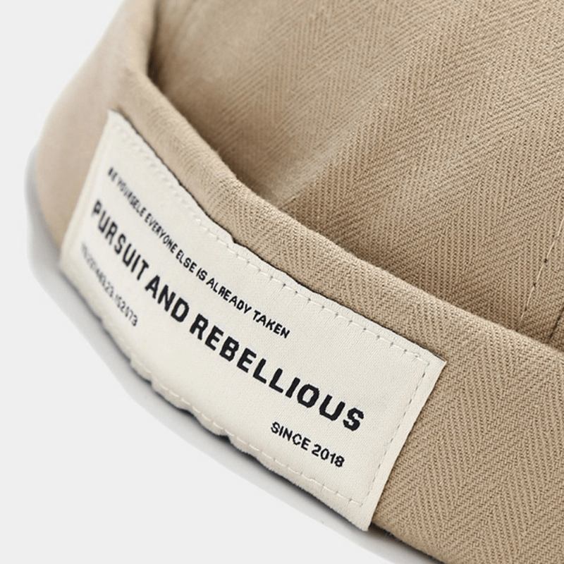 Unisex Bomullslapp Bokstavsmönster Justerbar Casual Solskydd Utan Brätte Beanie Hyresvärd Keps Skalkeps