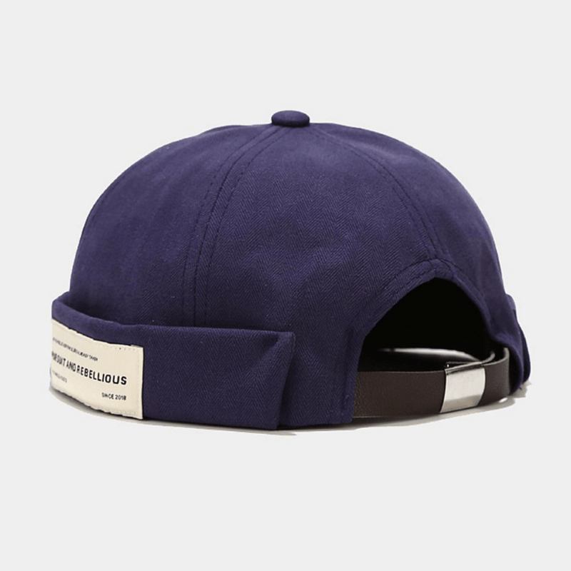 Unisex Bomullslapp Bokstavsmönster Justerbar Casual Solskydd Utan Brätte Beanie Hyresvärd Keps Skalkeps