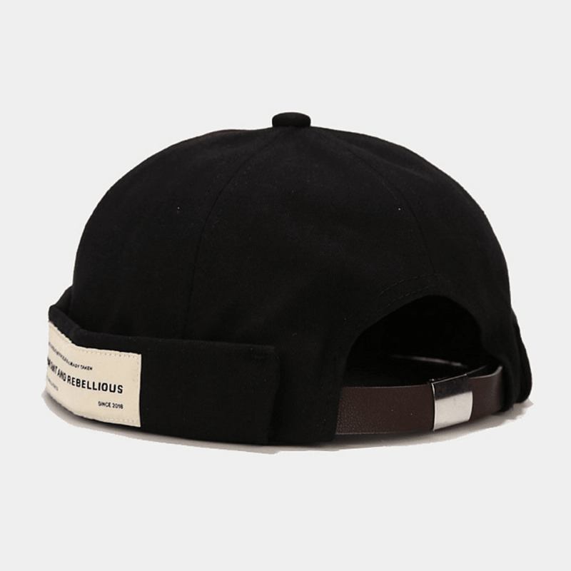 Unisex Bomullslapp Bokstavsmönster Justerbar Casual Solskydd Utan Brätte Beanie Hyresvärd Keps Skalkeps