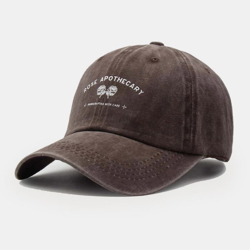 Unisex Brev Blommönster Kypert Keps Casual Vildtvättad Justerbar Basebollkeps