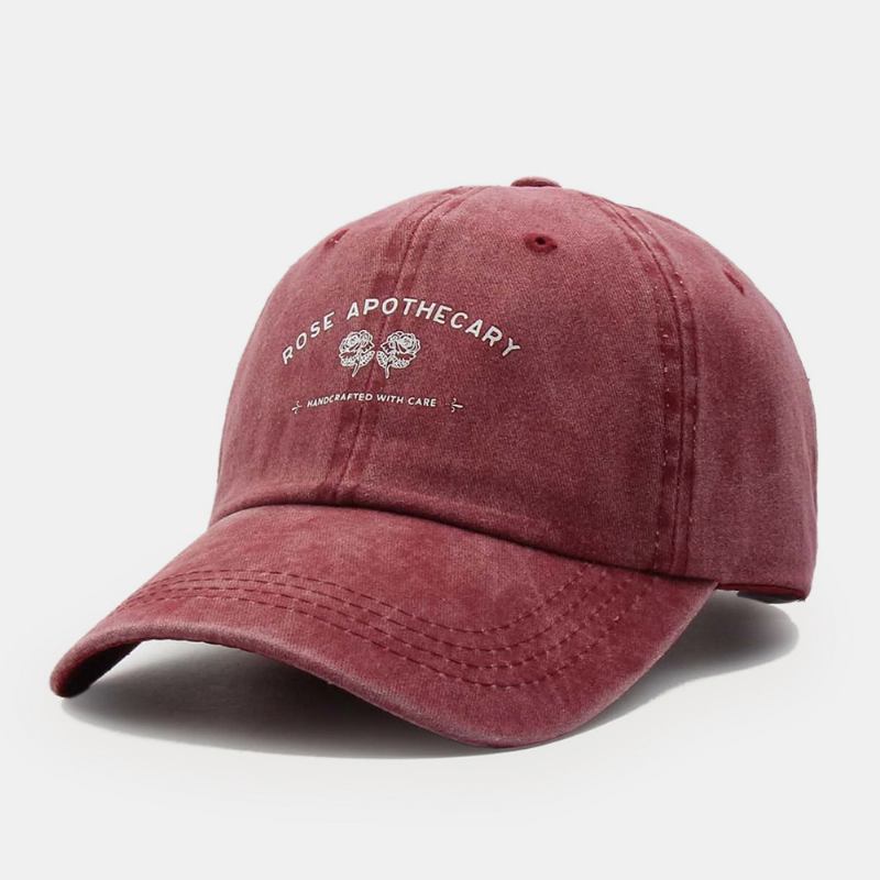 Unisex Brev Blommönster Kypert Keps Casual Vildtvättad Justerbar Basebollkeps