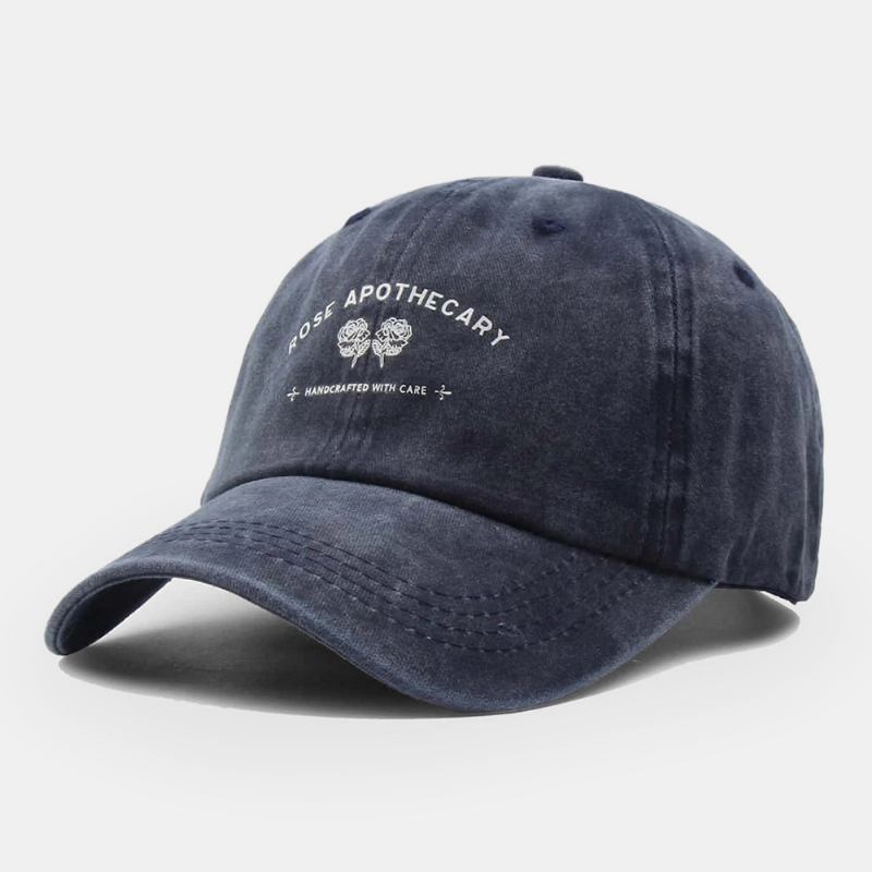 Unisex Brev Blommönster Kypert Keps Casual Vildtvättad Justerbar Basebollkeps
