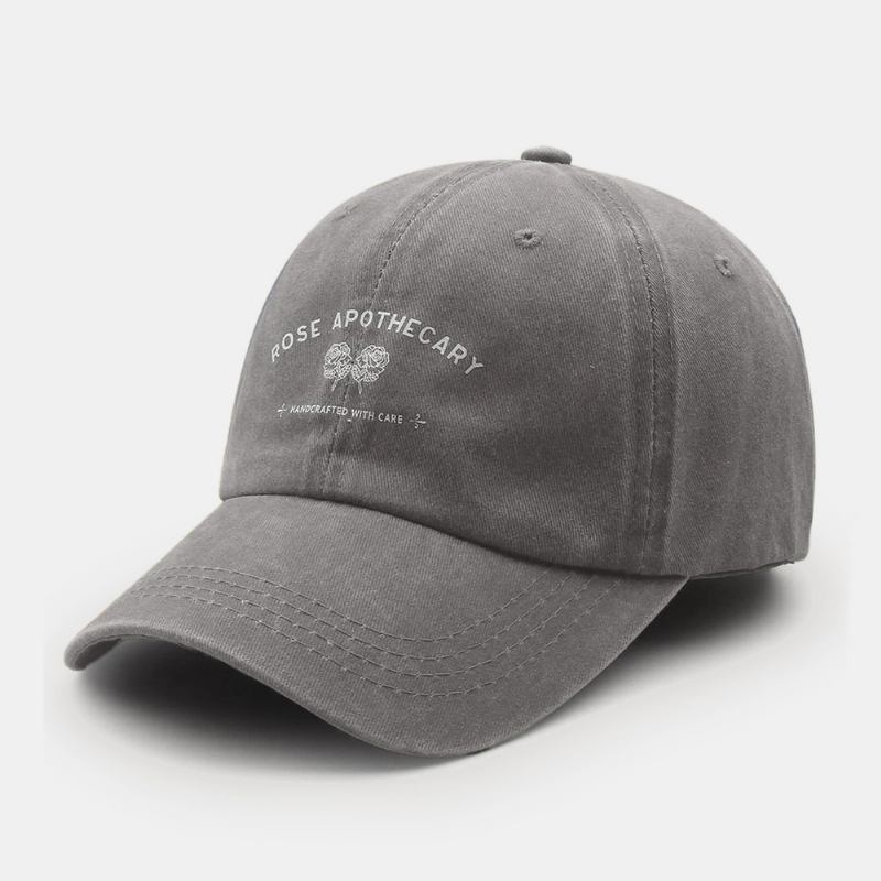 Unisex Brev Blommönster Kypert Keps Casual Vildtvättad Justerbar Basebollkeps