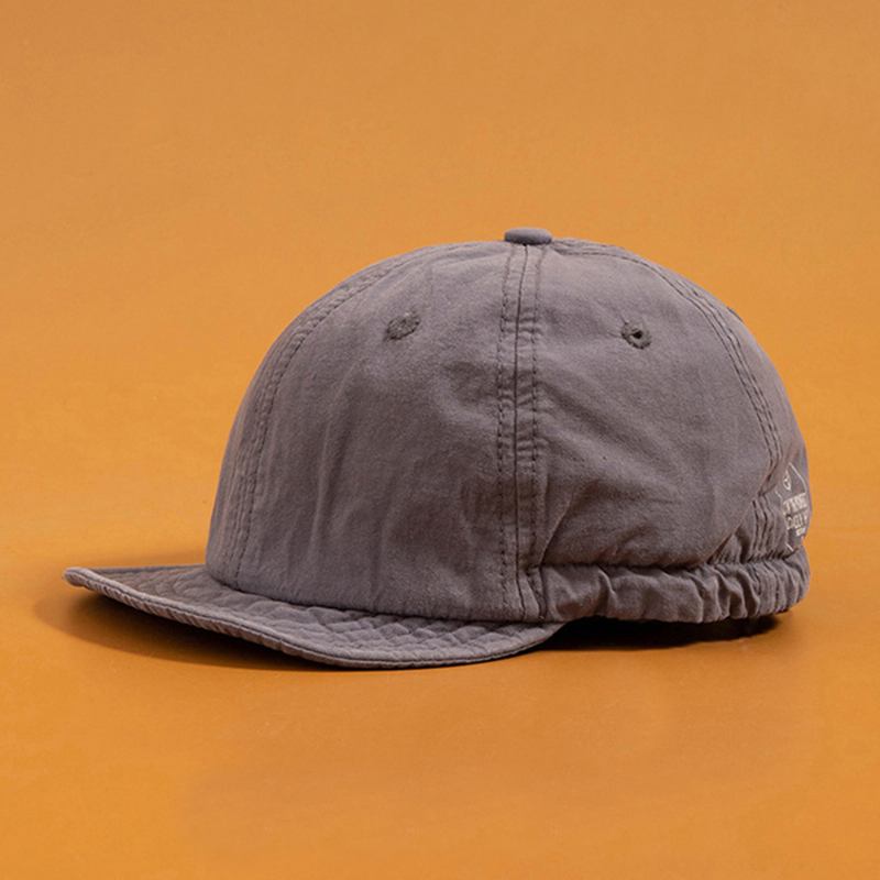 Unisex Enfärgade Kort Sort Brätte Snapback Hat Casual Wild Elastiskt Band Baseball Keps