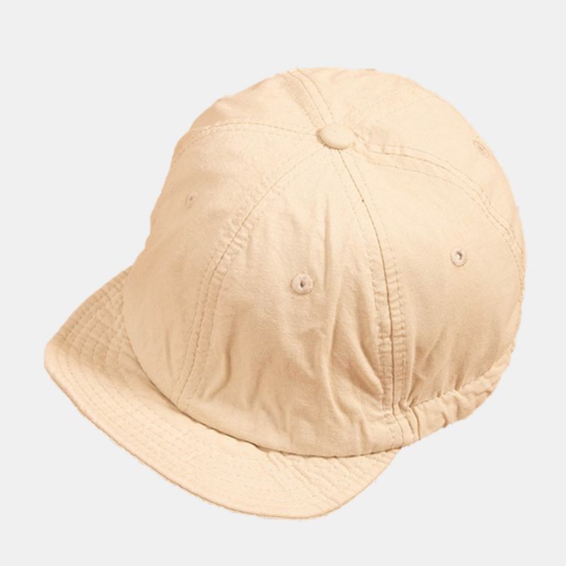 Unisex Enfärgade Kort Sort Brätte Snapback Hat Casual Wild Elastiskt Band Baseball Keps