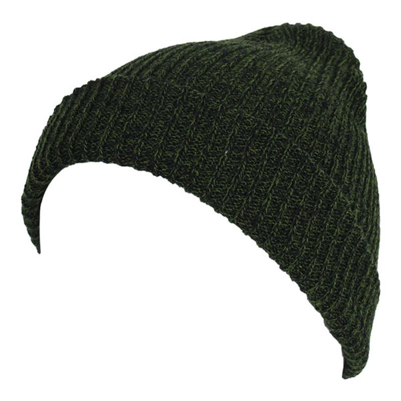 Unisex Herr Dam Randstickad Slö Mössa Mössa Ren Färg Elastisk Vinter Varm Mössa