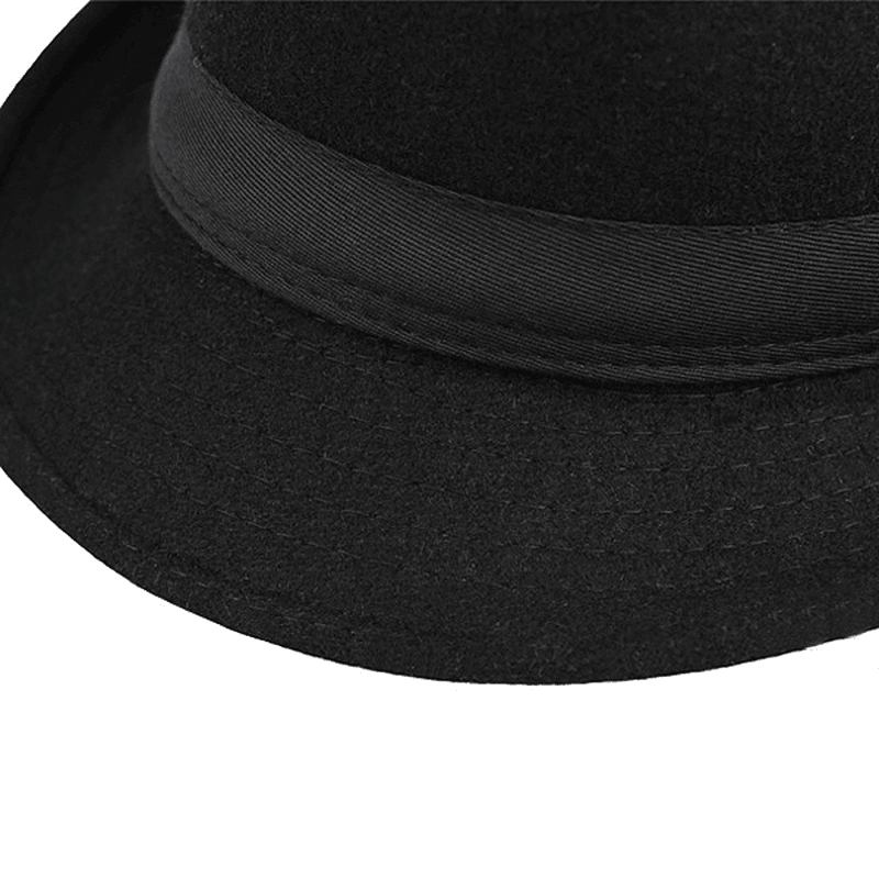 Unisex Jazzkeps Vintage Yllehink Trilby Brätte Fedora Panamahatt