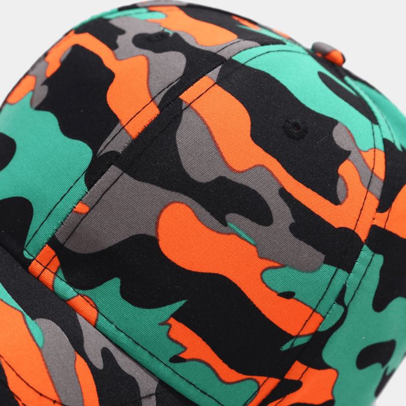 Unisex Kamouflage Basebollkeps Färgad Graffiti Bomull Utomhus Solkräm Vild Monterad Hatt