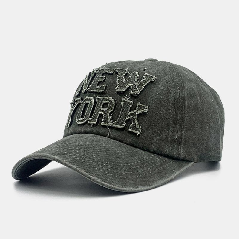 Unisex Made-gammal Justerbar Monterad Keps Bomull Bokstavssömmar Mode Baseball Keps