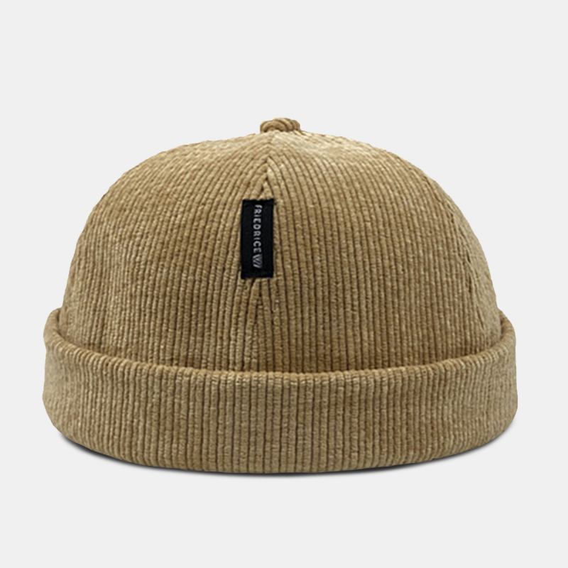 Unisex Manchesteretikett Patch Döskalle Keps Casual Utomhus Höst Vinter Varm Justerbar Brättelös Beanie Hyresvärd Keps