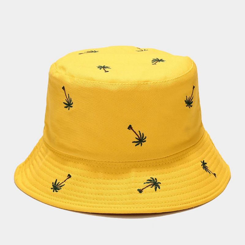 Unisex Overlay Kokosnöt Broderi Mönster Solhatt Sommar Utomhus Casual Solskydd Bucket Hatt