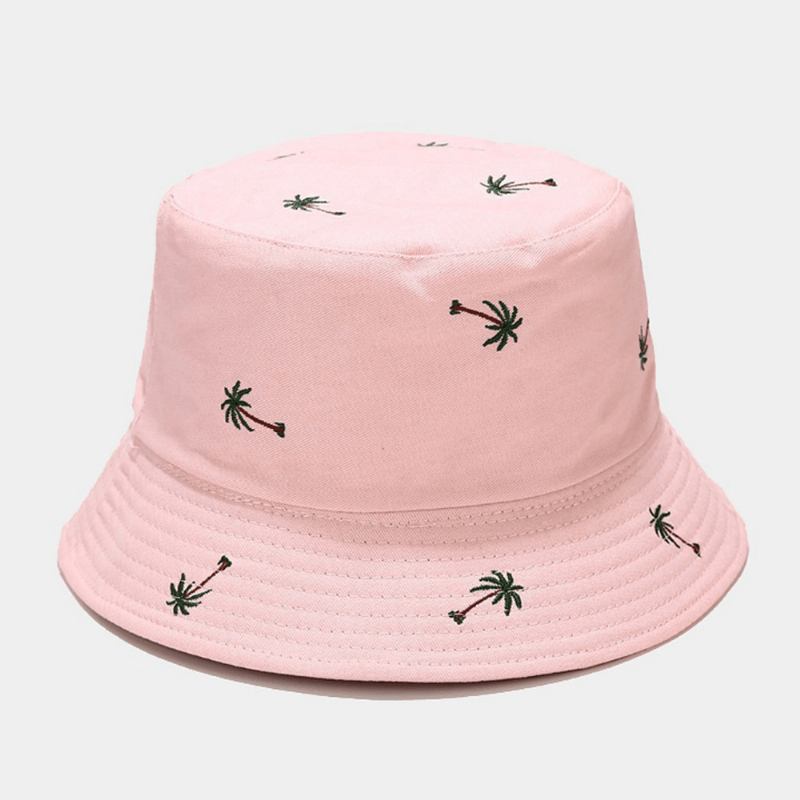 Unisex Overlay Kokosnöt Broderi Mönster Solhatt Sommar Utomhus Casual Solskydd Bucket Hatt