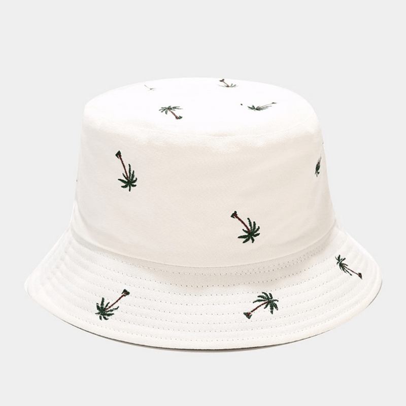 Unisex Overlay Kokosnöt Broderi Mönster Solhatt Sommar Utomhus Casual Solskydd Bucket Hatt