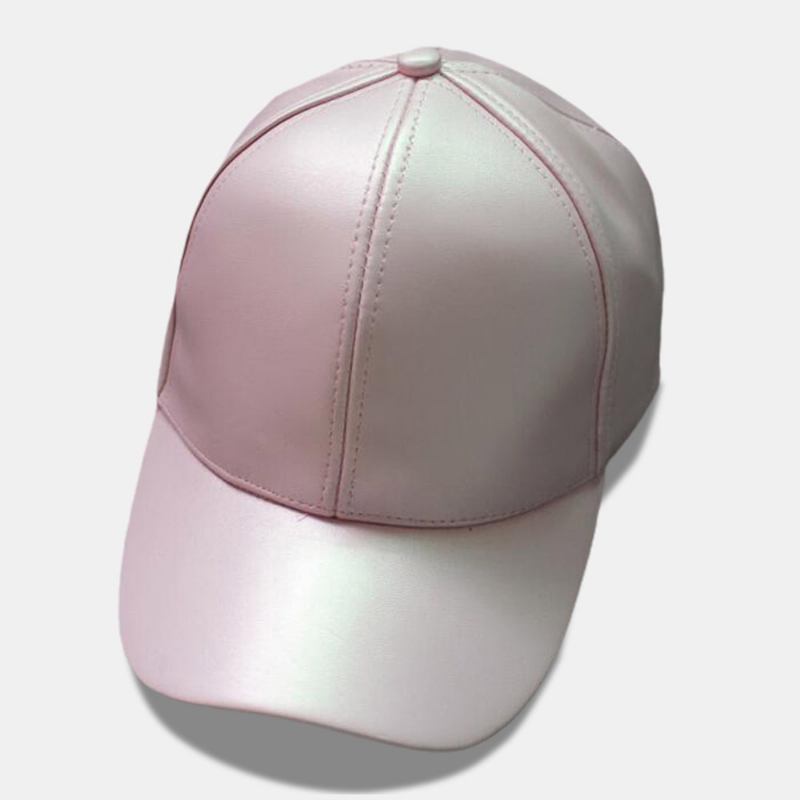 Unisex Pu-läder Enfärgad Ljusplatta Hip-hop Style Curve Bred Visir Baseball Hat
