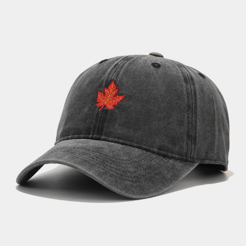 Unisex Retro Böjd Brätte Lönnbladsmönster Broderi Baseballkeps Fritidsresor Justerbar Andningsbar Solskyddshatt