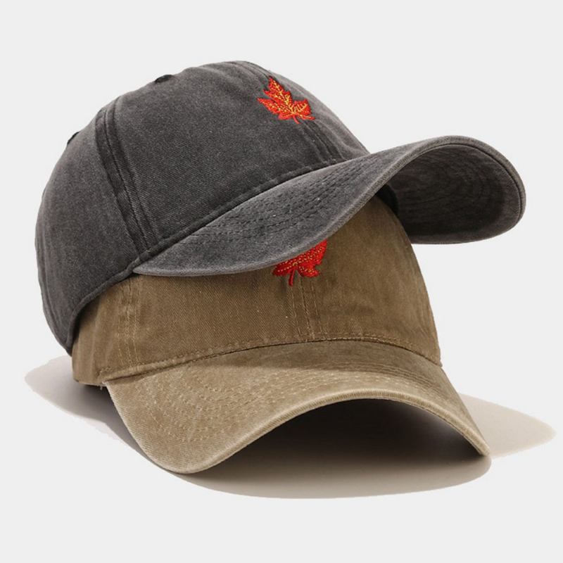 Unisex Retro Böjd Brätte Lönnbladsmönster Broderi Baseballkeps Fritidsresor Justerbar Andningsbar Solskyddshatt