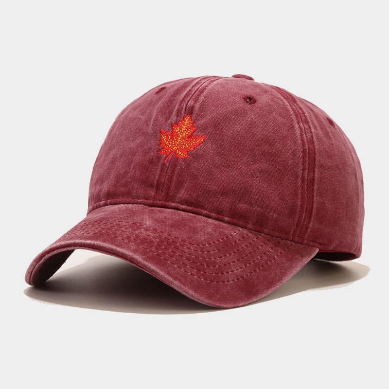 Unisex Retro Böjd Brätte Lönnbladsmönster Broderi Baseballkeps Fritidsresor Justerbar Andningsbar Solskyddshatt