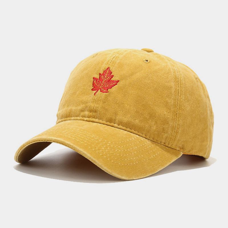 Unisex Retro Böjd Brätte Lönnbladsmönster Broderi Baseballkeps Fritidsresor Justerbar Andningsbar Solskyddshatt