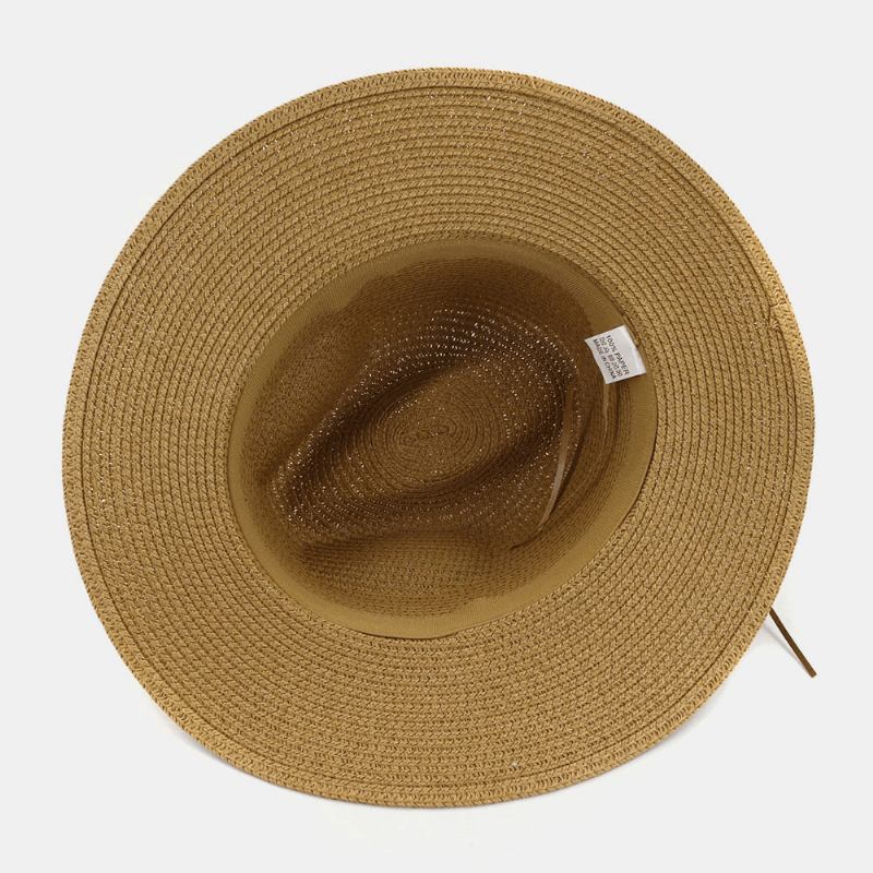 Unisex Sunscreen Rese Solhatt Elegant Seaside Jazz Hat Halmhatt