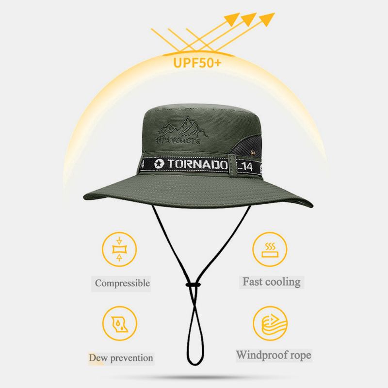 Utomhusfiske För Män Vattentät Snabbtorkande Anti-uv-visirhattar Mesh-hatt Som Andas