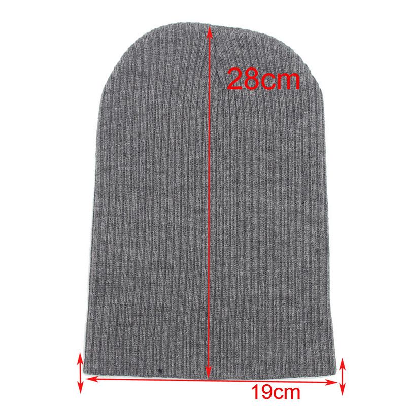 Vinter Casual Stickad Varm Skullies Beanies Mössor Hög Elastisk Män Dam Hatt