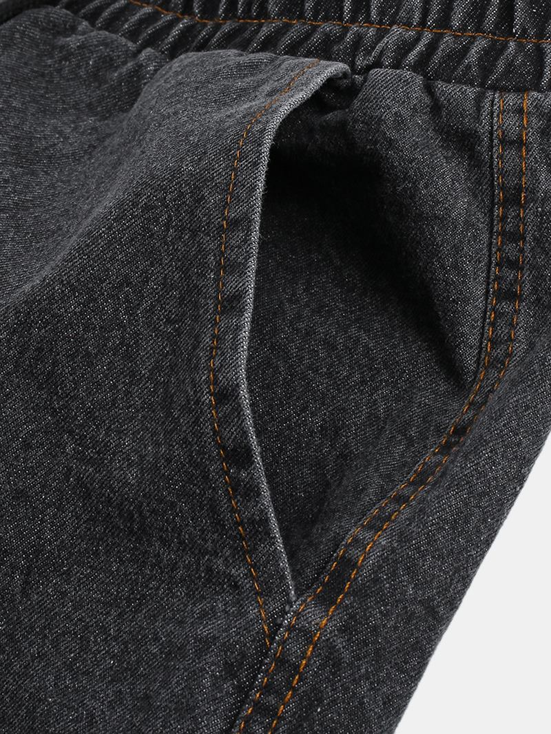 Herr Bomull Vintage Loose Fit Tjock Casual Harem Byxor