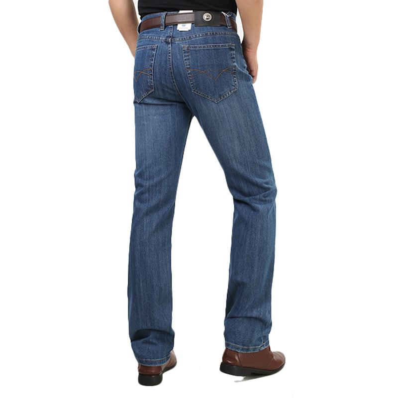 Sommar Tunna Raka Ben Elastiska Långa Denim Byxor Jeans För