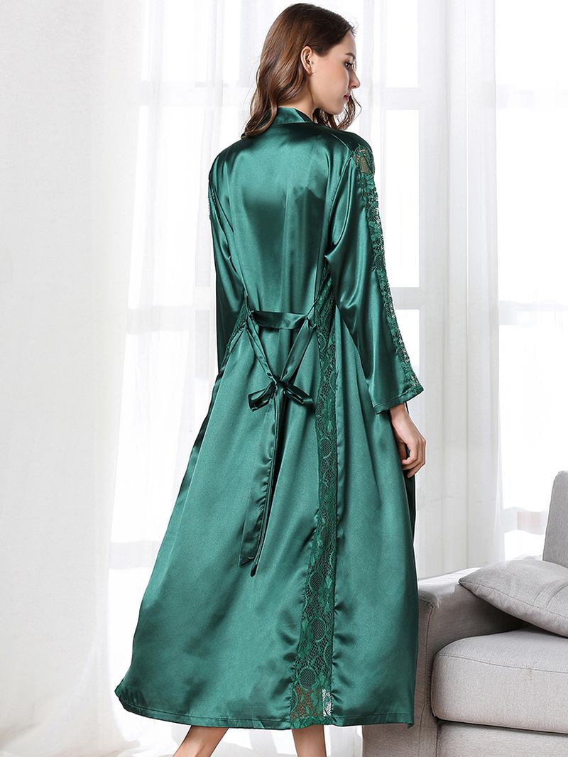 Hot Silky Spaghetti Straps Backless Med Robe 2-delad Nattlinne