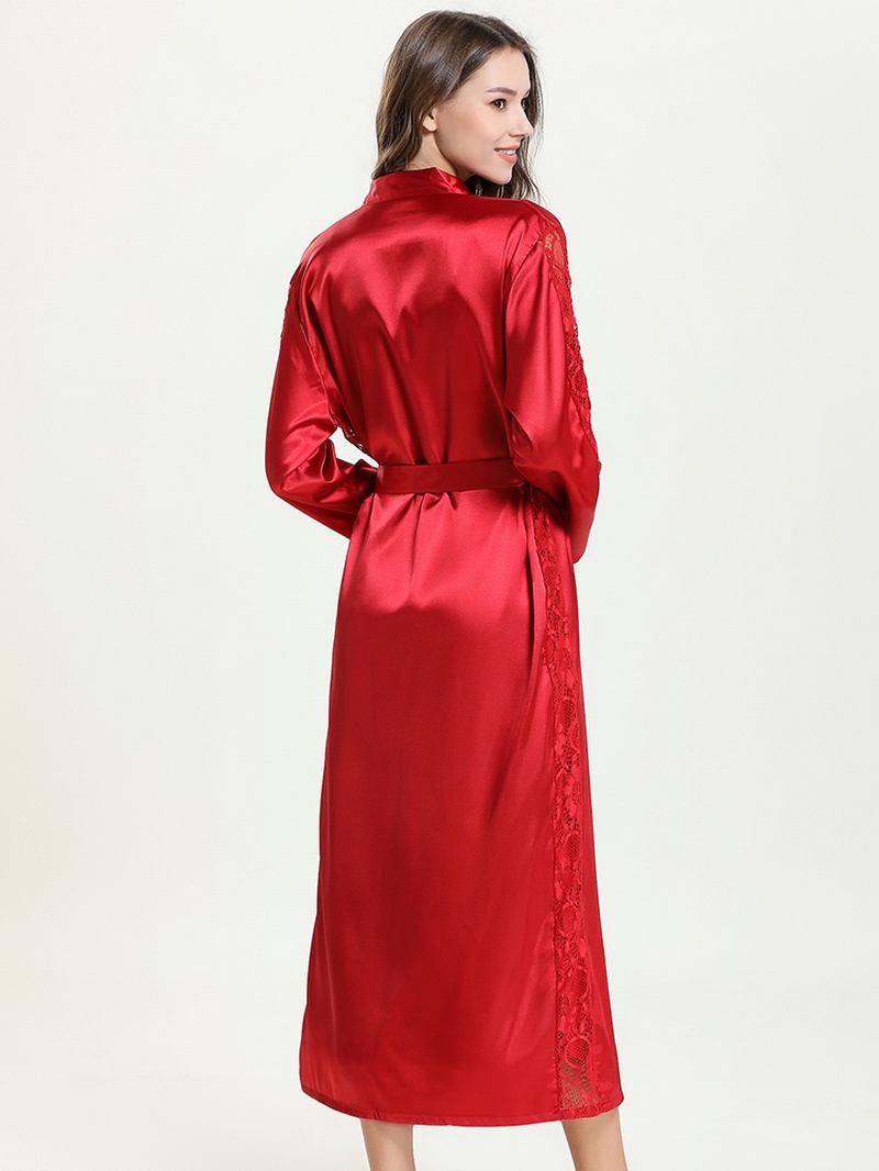 Hot Silky Spaghetti Straps Backless Med Robe 2-delad Nattlinne