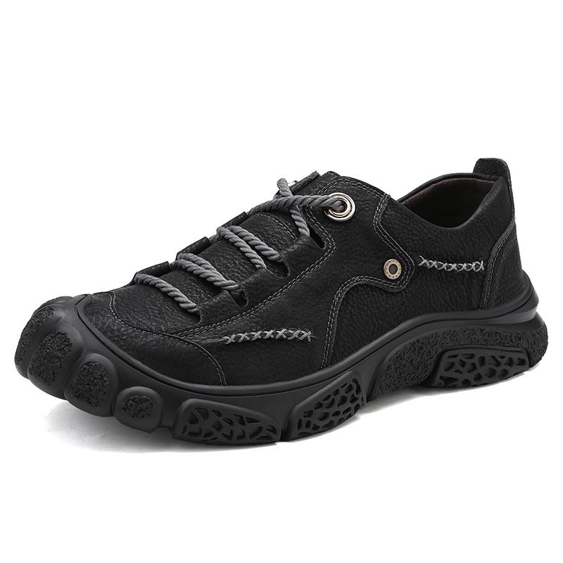 Anti-kollision Tåhätta Casual Soft Cow Split Leather Loafers