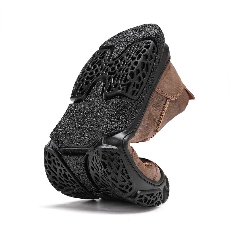 Anti-kollision Tåhätta Casual Soft Cow Split Leather Loafers