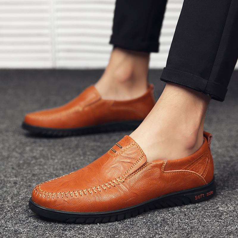 Halksäkra Casual Business Walking Läderlägenheter