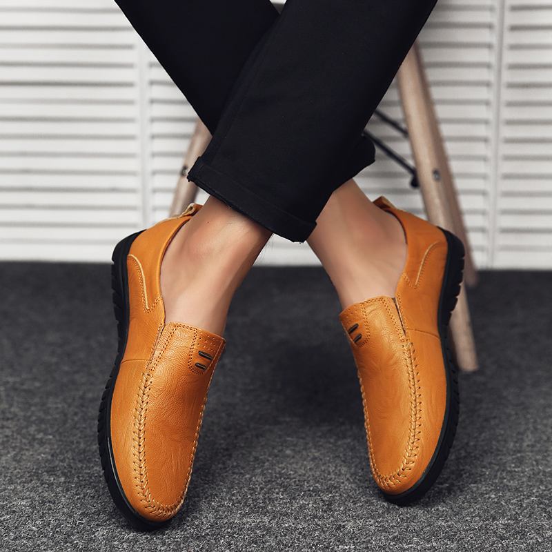 Halksäkra Casual Business Walking Läderlägenheter