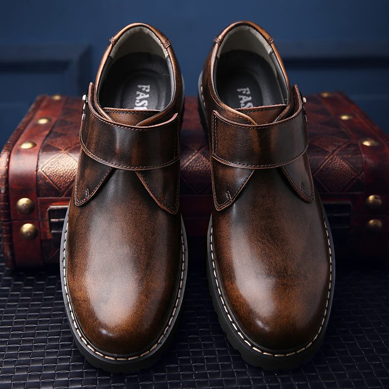 Män Brittisk Stil Handgjorda Kohud Läder Bärbara Business Casual Skor