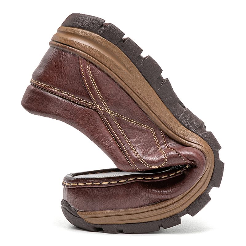 Män Halkbeständig Enfärgad Mjuk Sula Slip-on Casual Skor