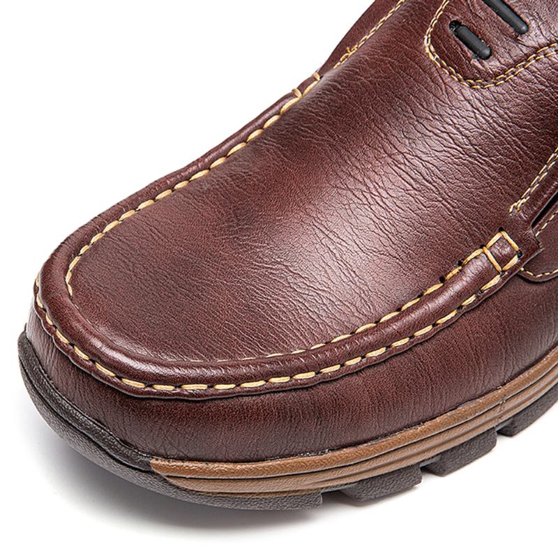 Män Halkbeständig Enfärgad Mjuk Sula Slip-on Casual Skor