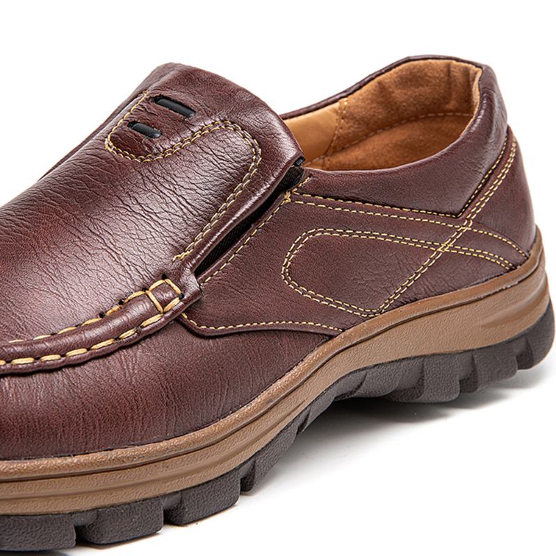 Män Halkbeständig Enfärgad Mjuk Sula Slip-on Casual Skor