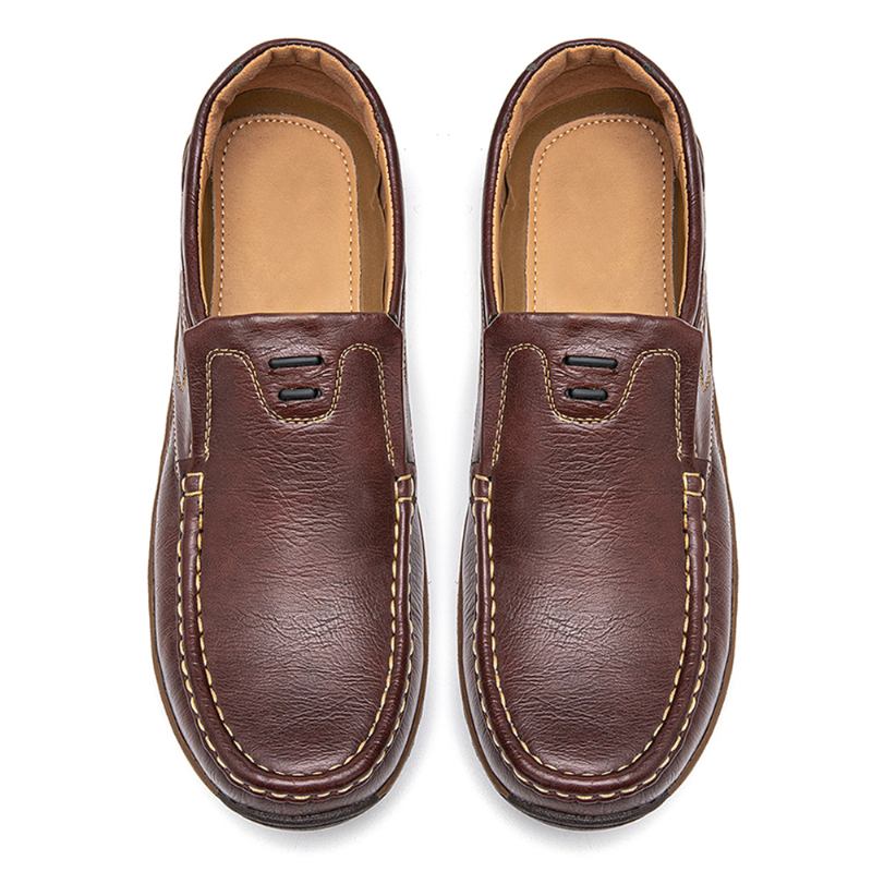 Män Halkbeständig Enfärgad Mjuk Sula Slip-on Casual Skor