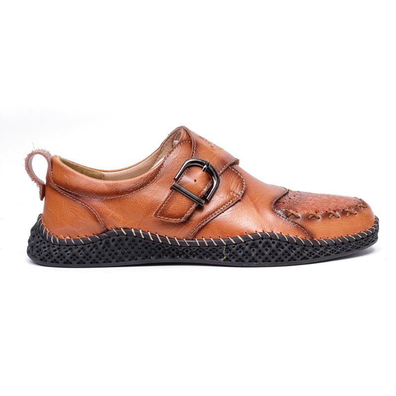 Män Handsömmar Mjuk Sula Spänne Rem Casual Flats