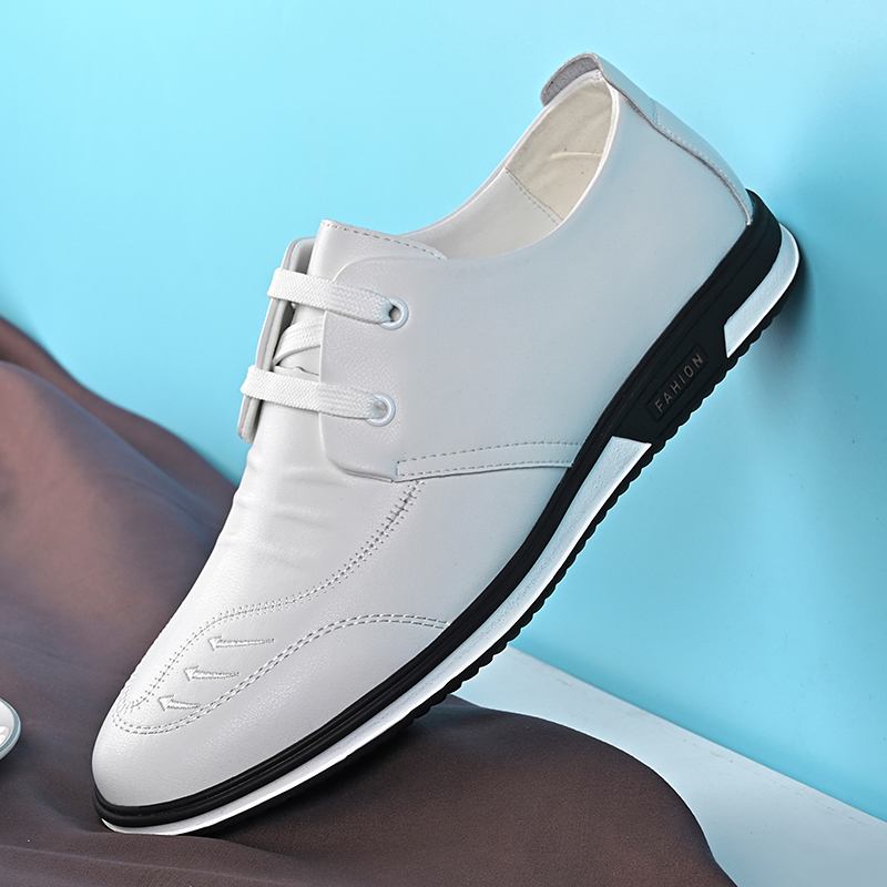 Män Kohud Läder Andas Mjuk Botten Slip On Casual Business Skor