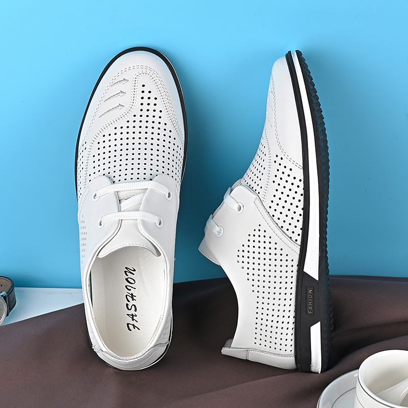 Män Kohud Läder Andas Mjuk Botten Slip On Casual Business Skor