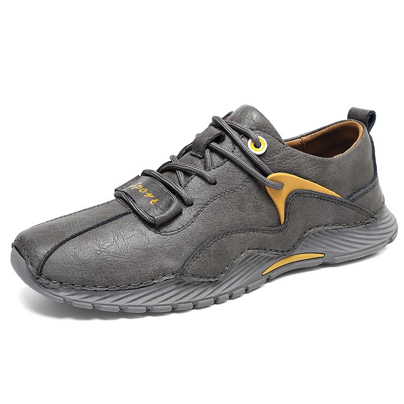 Män Kohud Läder Andas Mjuk Sula Brief Casual Driving Skor