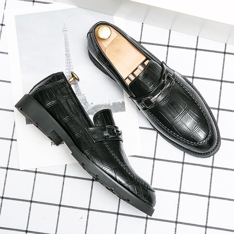Män Microfiber Andas Mjuk Sula Retro Slip On England Style Casual Business Skor