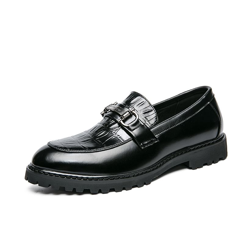 Män Microfiber Läder Andas Mjuk Sula Retro Brief Slip On Casual Business Skor