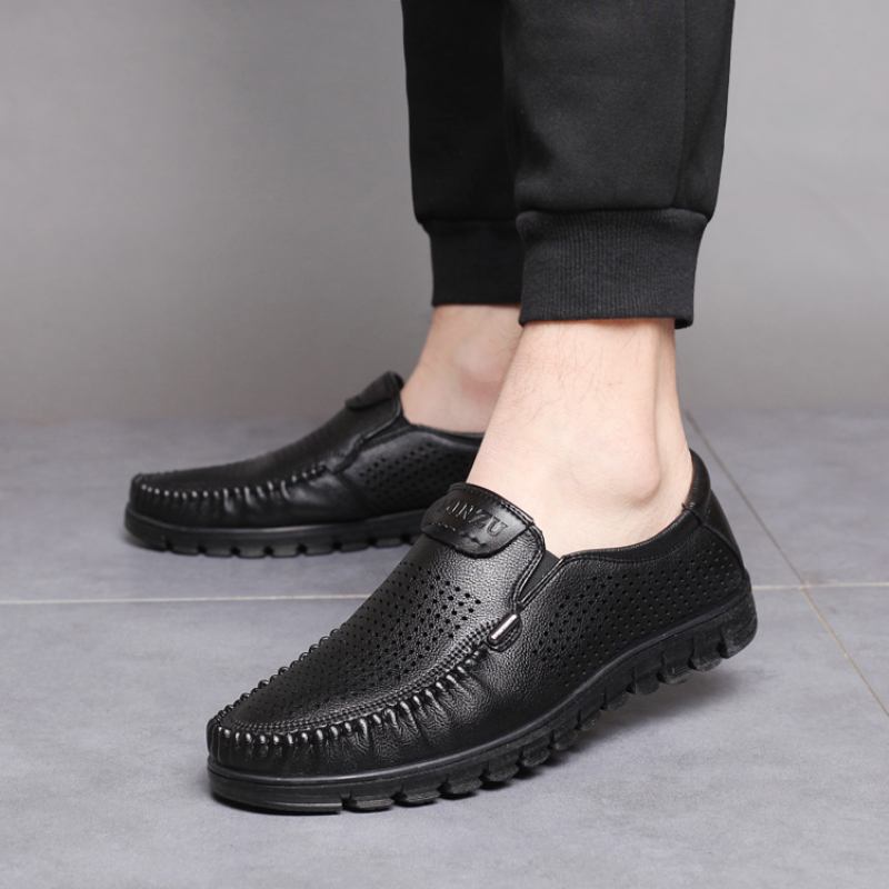 Män Mikrofiber Andas Ihålig Halkfri Sula Slip On Casual Shoes