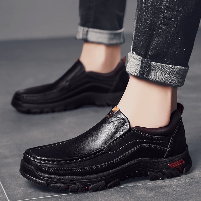 Män Mjuk Kohud Halkbeständig Sula Daily Business Casual Loafers