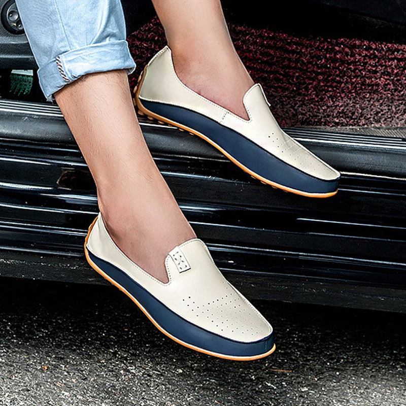 Usa Storlek 6.5-11.5 Herrskor Utomhus Casual Rund Tå Slip On Andningsbara Plattor