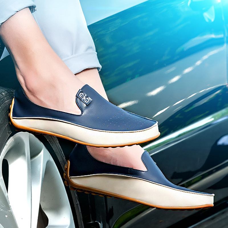 Usa Storlek 6.5-11.5 Herrskor Utomhus Casual Rund Tå Slip On Andningsbara Plattor