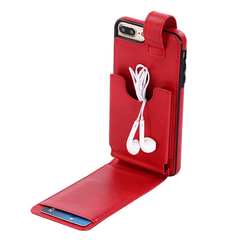 Äkta Läder Multifunktionell Iphone6/6s/6 Plus/6s Plus/7/7 Plus Fodral Plånbok Korthållare Telefonväska